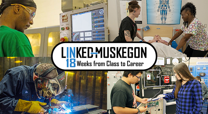 Linked Muskegon students in welding, electrical, health, and machining programs