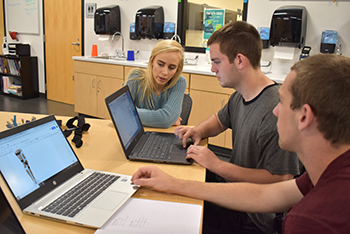 Bio Tech & Engineering students brainstorming ideas.