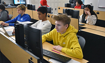 Students working at computers