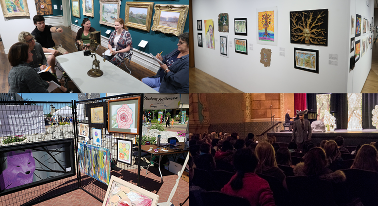 Photo collage of visual and performing programs offered.