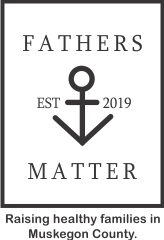 Fathers Matter Logo with Male symbol that looks like an anchor. Est 2019
