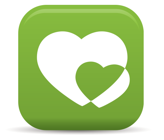 Thrive Icon Green Hearts 