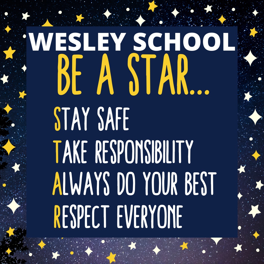What a Wesley STAR stands for S means Stay Safe, T means Take Responsibility, A means Always Do You Best and R means Respect Everyone